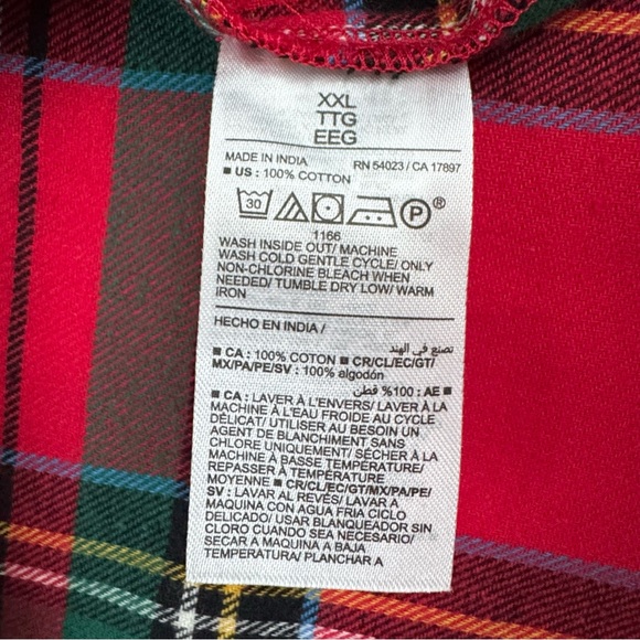Old Navy Womens Flannel Pajama Set Size XXL Red Tartan Plaid Classic Holiday New - Picture 10 of 16